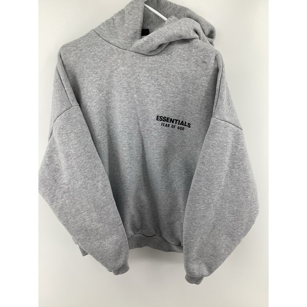 Mens Essentials Fear of God heavyweight hooded sweatshirt small Gray/Black - Picture 2 of 10